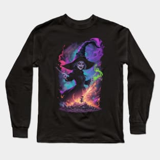 Witch casting a spell Long Sleeve T-Shirt